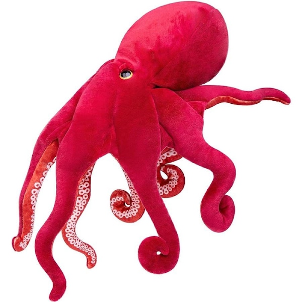 20" Red Octopus Realistic Plush - Soft Stuffed Animal Toy