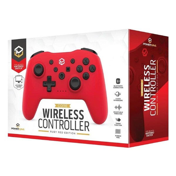 Powerwave Core Wireless Controller for Nintendo Switch (Ruby Red)