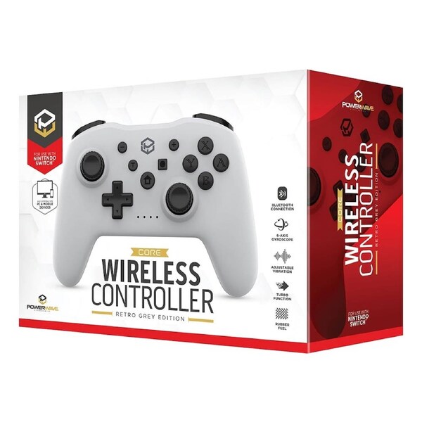 Powerwave Core Wireless Controller for Nintendo Switch (Retro Grey)