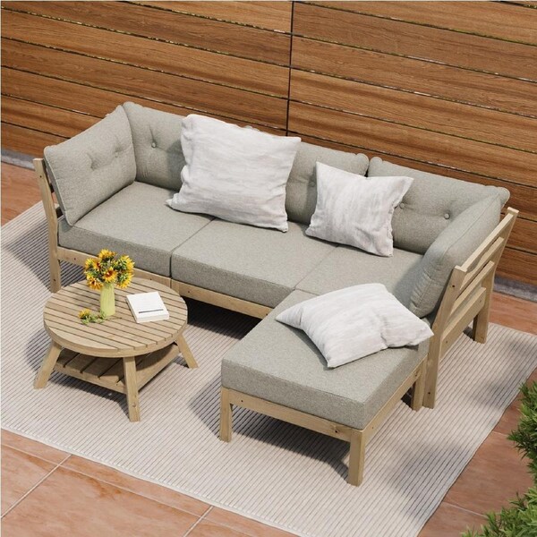 Livsip 5 Piece Outdoor Furniture Set Garden Lounge Sofa Patio Furniture Setting