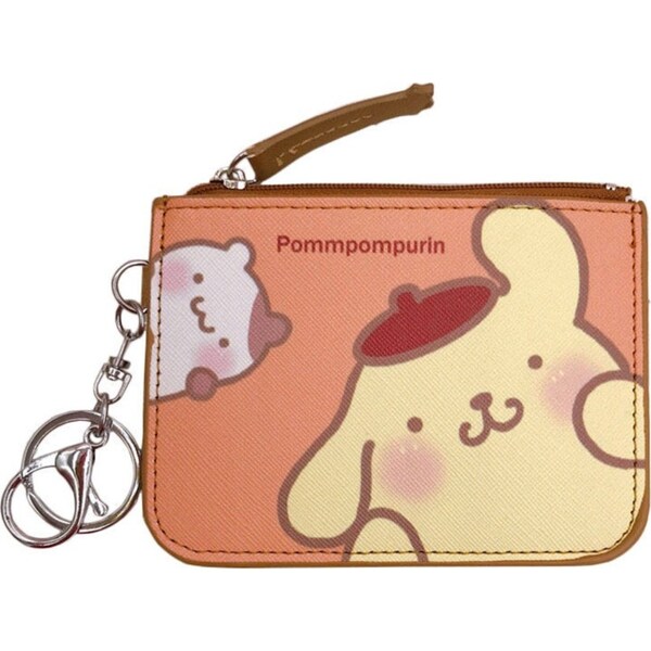 Catzon Cute Cartoon Small Wallet Short Coin Purses with Keychain Wallet for Girls and Women-Yellow