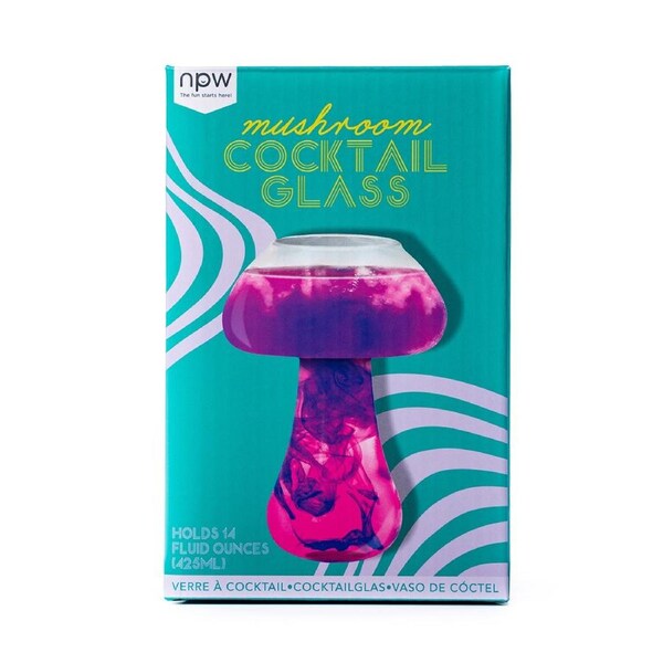 NPW Gifts 425ml Disco Mushroom Cocktail Glass Drinkware Glassware Cup Clear
