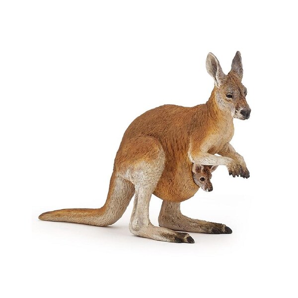 Papo France 10cm Kangaroo w/ Joey Collectible Figurine Kids Animal Figure Toy