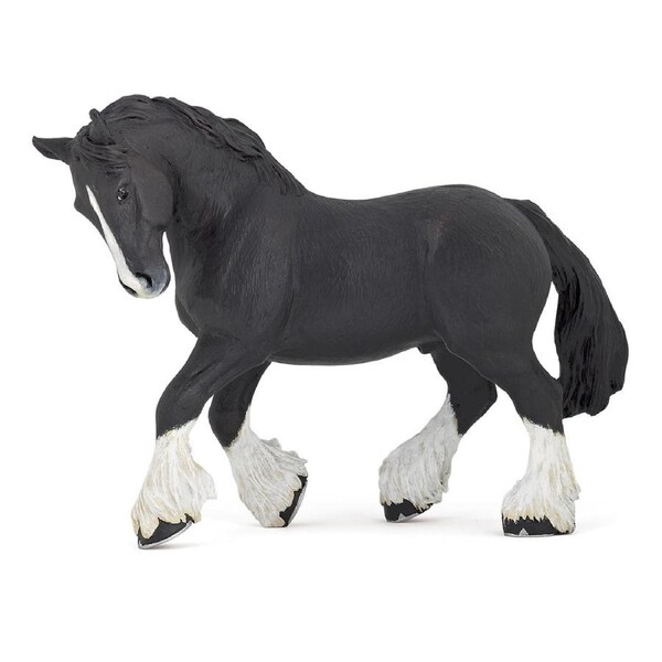 Papo France Black Shire Horse Collectible Figurine Kids/Children Animal Toy