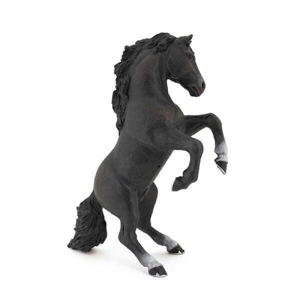Papo France Black Reared Up Horse Collectible Figurine Kids Animal Figure Toy