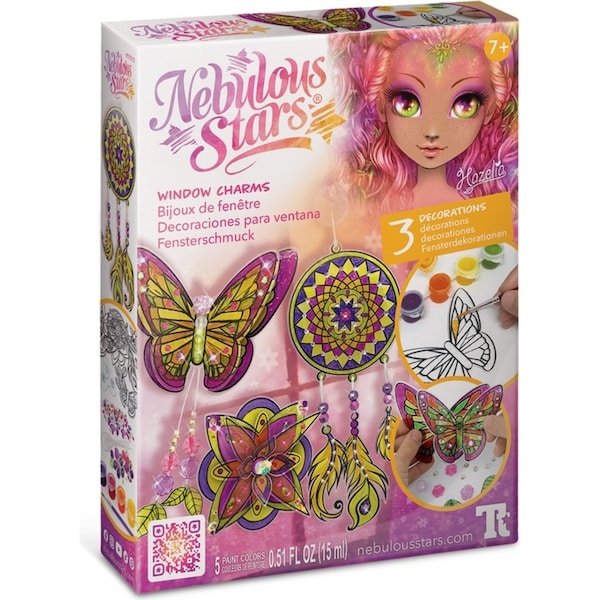 Nebulous Stars Window Charms Decor DIY Art Craft Kit Kids Paint Activity 7y Asst