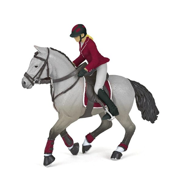 Papo France Competition Horse & Horsewoman Kids/Children Animal Figurine Toy