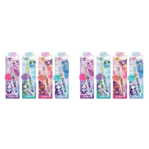 2PK Nebulous Stars Gem-Filled Diamond Ballpoint Pen w/Charm Writing Ballpen Asst