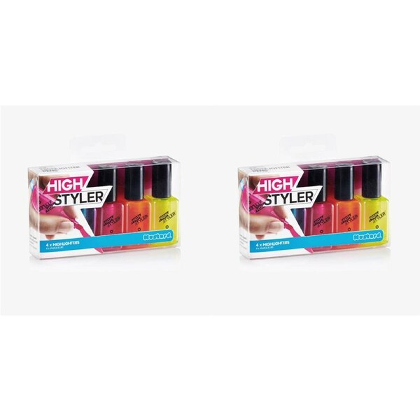 8pc Mustard High Styler 12.5cm Nail Polish-Shaped Highlighter Pen Stationery