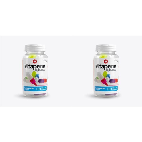 20pc Mustard 11cm Vitapens HIghlighters Marker Pens Office/School Stationery