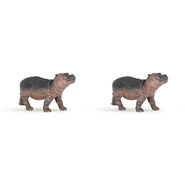 2PK Papo France 9cm Hippopotamus Calf Animal Figure Kids Collectible Figure Toy