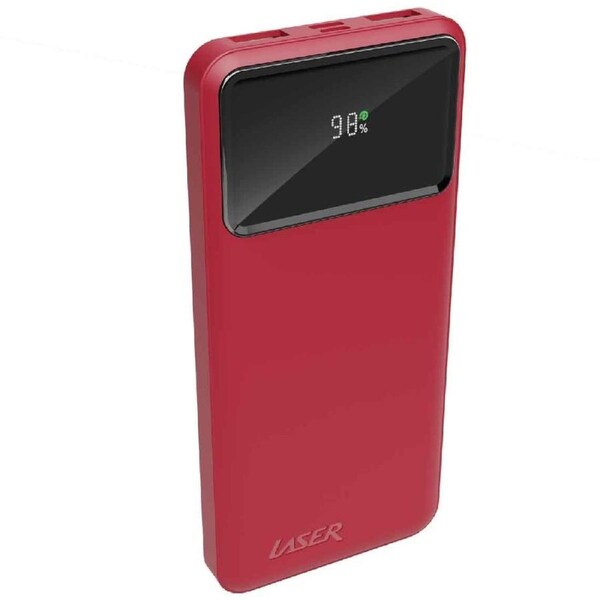 Laser 10000mAh Powerbank 18W PD with LED Indicator - Red