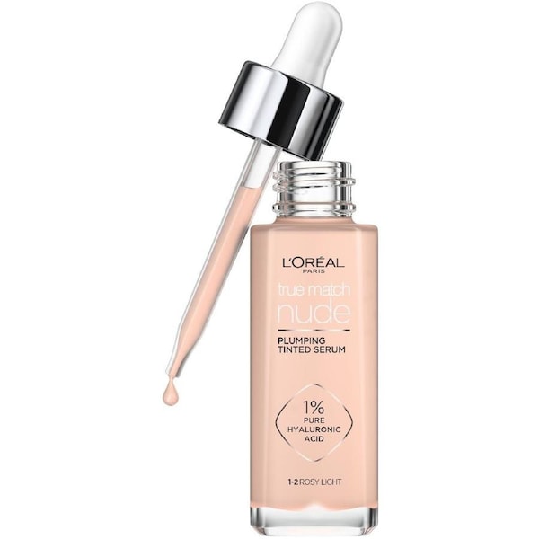 L'Oreal Paris True Match Nude Plumping Tinted Serum Foundation with Hyaluronic Acid Shade 1-2 30ml
