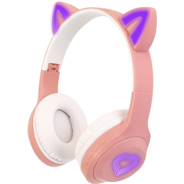 Techxtras RGB Wireless Cat Ear Headphones - Pink