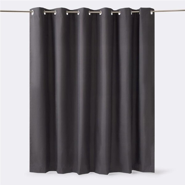 Openook Eyelet Blackout Wide Curtain 1 Piece - Charcoal