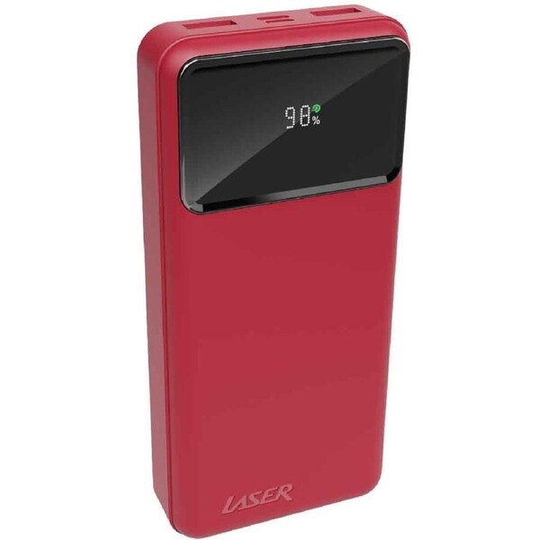Laser 20000mAh Powerbank 18W PD with LED Indicator - Red