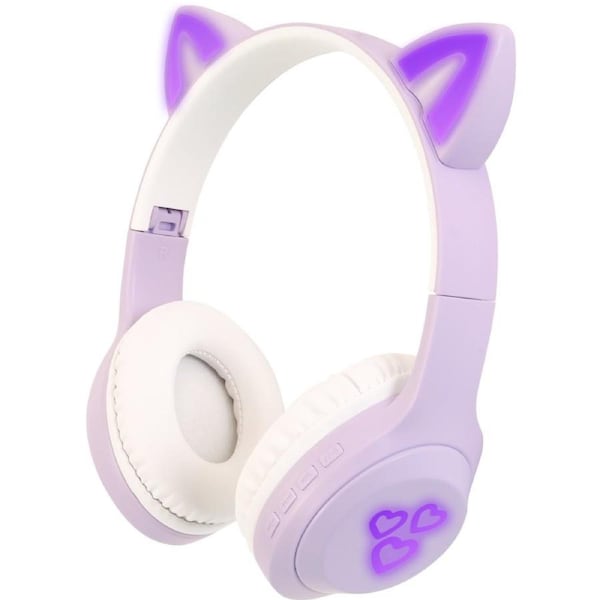 Techxtras RGB Wireless Cat Ear Headphones - Purple
