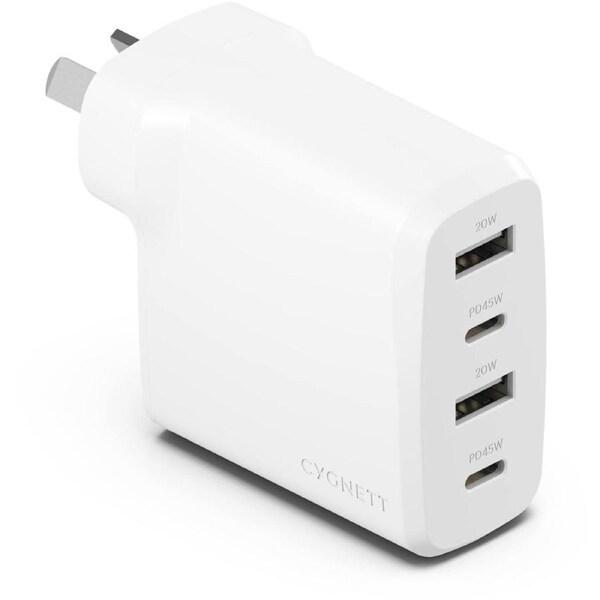 Cygnett Powerplus 45W Multiport Wall Charger - White