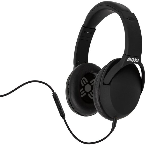 Moki Nero Headphones with Microphone - Black