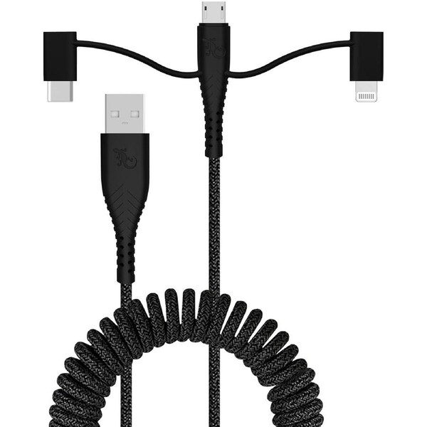 Gecko Braided Coiled 3-in-1 Cables
