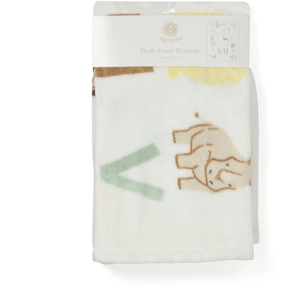 Dymples Plush Pram Blanket - Animal Alphabet