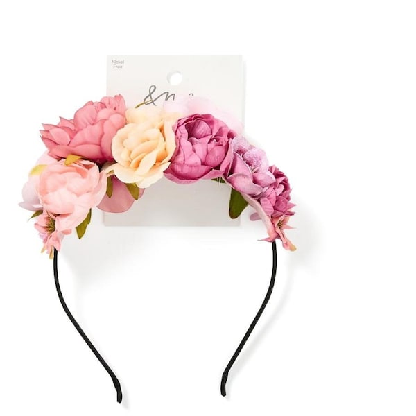&me Women's Floral Headband - Pink