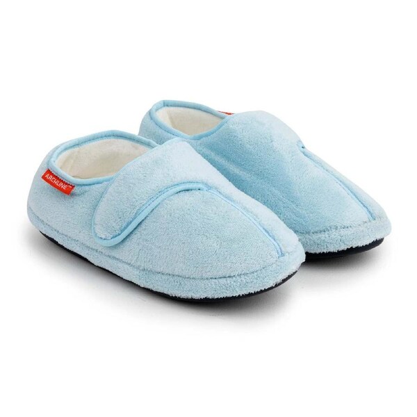 ARCHLINE Orthotic Plus Slippers Closed Scuffs Pain Relief Moccasins - Baby Blue EU 37