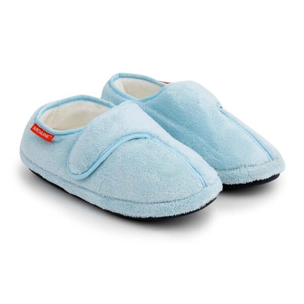 ARCHLINE Orthotic Plus Slippers Closed Scuffs Pain Relief Moccasins - Baby Blue EU 39