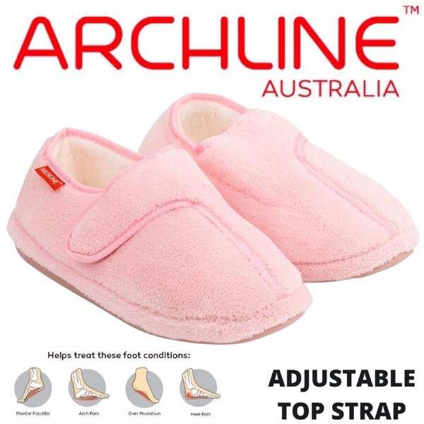 ARCHLINE Orthotic Plus Slippers Closed Scuffs Pain Relief Moccasins - Pink EU 35