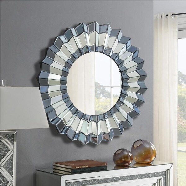Wall Mirror MDF Smokey Silver And Grey Colour