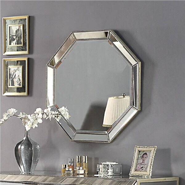 Wall Mirror MDF Construction Octagon Shape in Antique Gold Colour