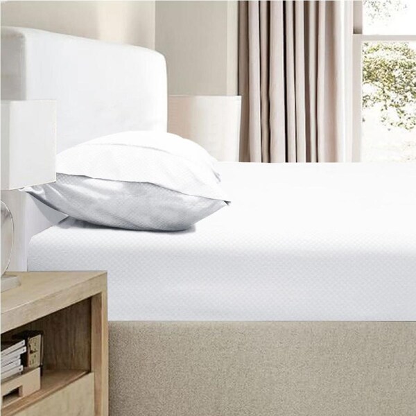 Ramesses 2000TC Bamboo Embossed Fitted Sheet Combo Set White Queen