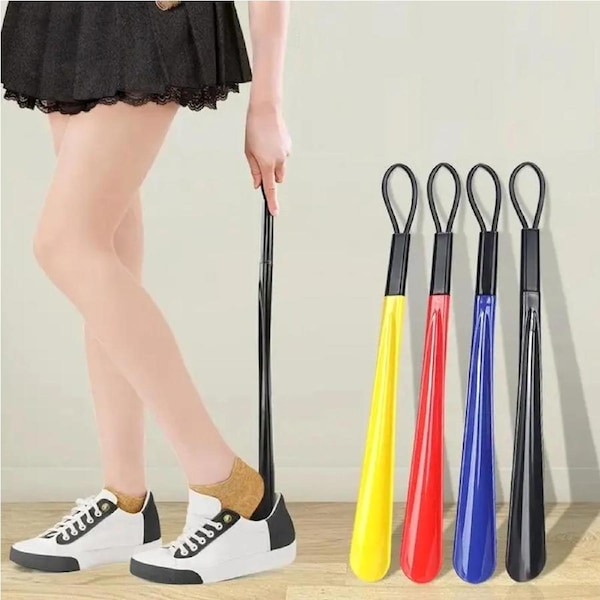 4 Pack Extra Long Shoe Horns Plastic Shoe Horn Spoon Shape Shoehorn Shoe Lifter