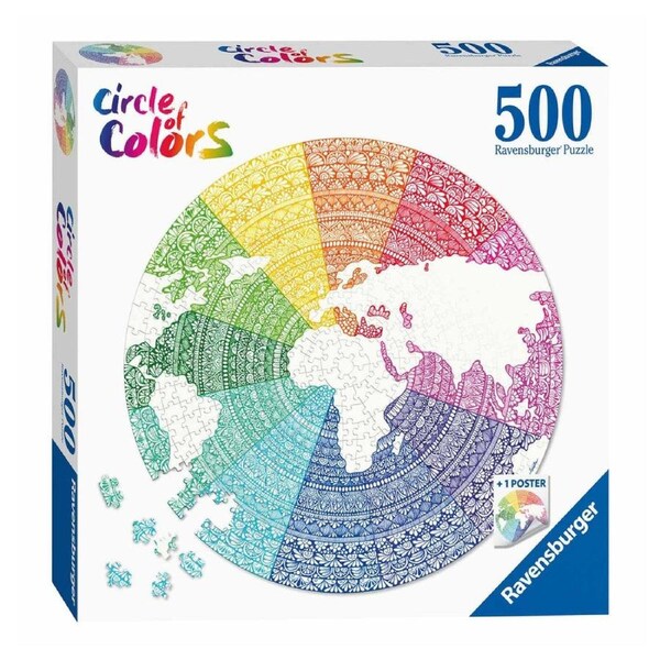 Ravensburger Circle Of Colors Mandala 500 Piece Puzzle