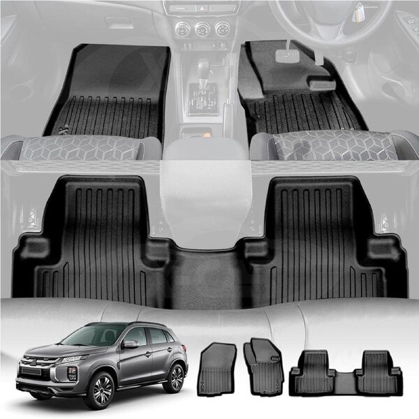 3D Floor Mats for Mitsubishi ASX 2010-2025 Heavy Duty All Weather Car Mats Carpet Liner Set