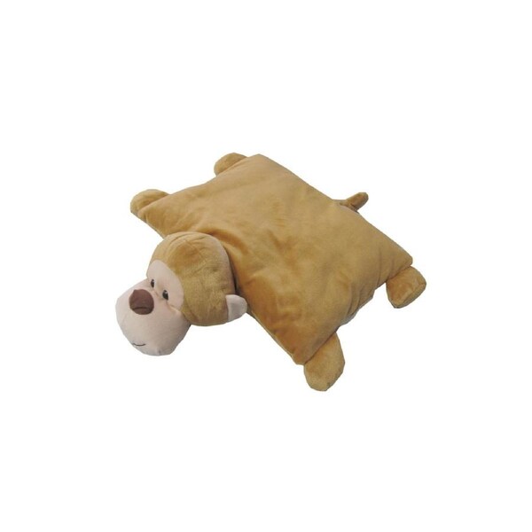 Monkey 2 in 1 Foldable Travel Toy Shaped Cushion 30 x 40 cm