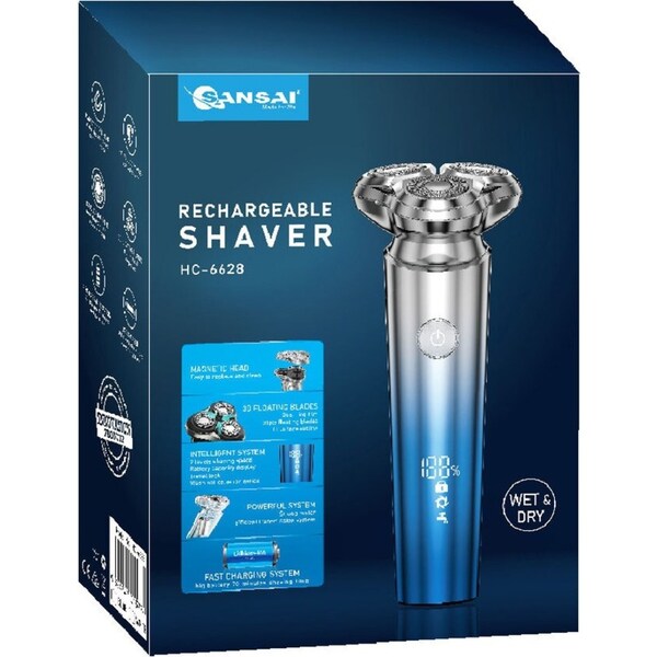 Sansai Electric Rechargeable Wet/Dry 3D Floating Facial Shaver Assorted
