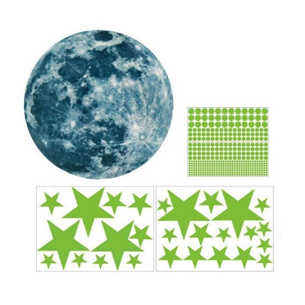 435Pcs Glow In The Dark Luminous Stars And Moon Planet Space Wall Stickers Decal