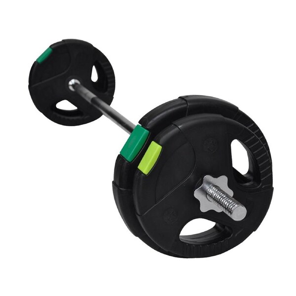 Total 20kg Barbell Weight Set - 150cm Barbell Bar + 5kgx2 2.5kgx2 Weight Plate