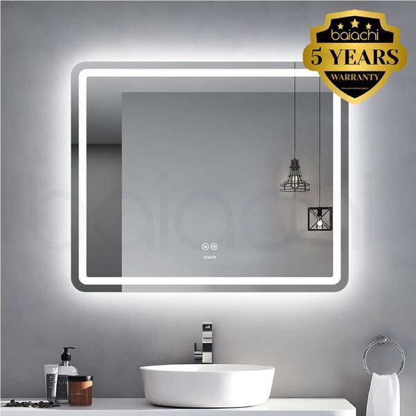 Baiachi 900x750 LED Rectangle Frameless Mirror