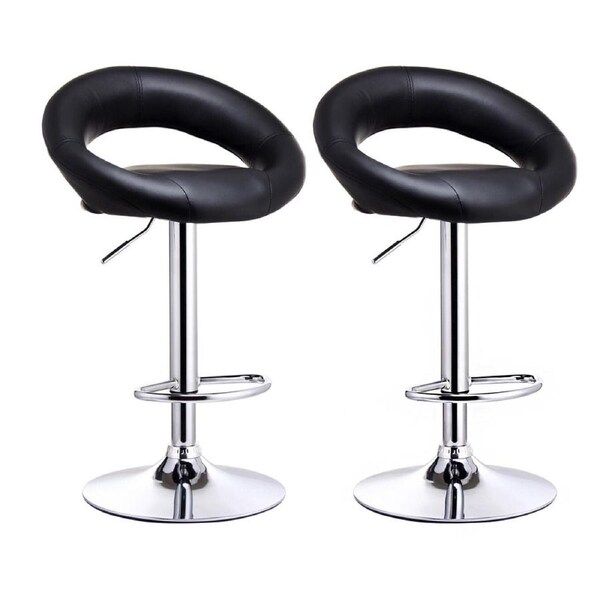 2 x Royal Designer Bar Stools Moon Chairs (BLACK - Set of 2)