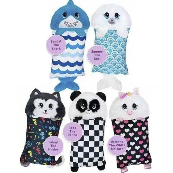 Ozoffer Happy Nappers Fluffaluff Pets Snap On & Off The Pillowcase Sammy The Seal