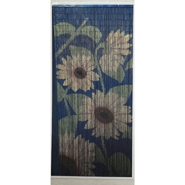 Deluxe Bamboo Door Curtain SUNFLOWERS Room Divider or Wall Art 90cm x 200cm