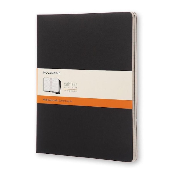 Moleskine Cahier Notebook Ruled Extra Extra Large Black (Set of 3)