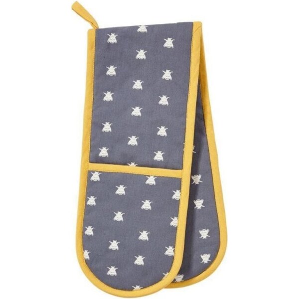 Ulster Weavers Double Oven Glove Bees Blue - 88 x 18cm
