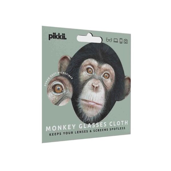 Pikkii Fun Monkey Micofiber Cloth Phones/Screen/Sunglasses Cleaning 17x15cm