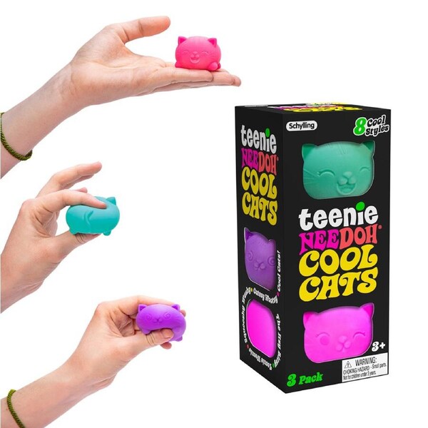 Schylling Teenie Nee Doh Cool Cats Kids Squishy/Squeeze Play Toy 10cm Asst 3+