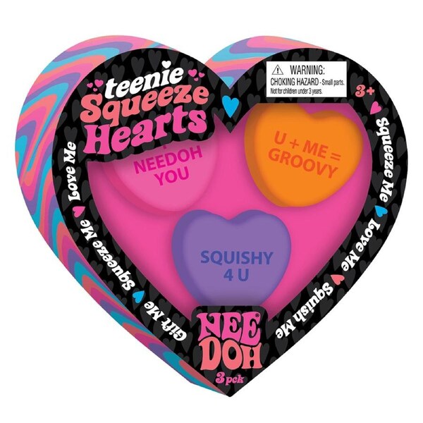 Schylling Teenie Nee Doh Hearts Kids Sensory Squishy/Squeeze Toy 13cm Asst 3+