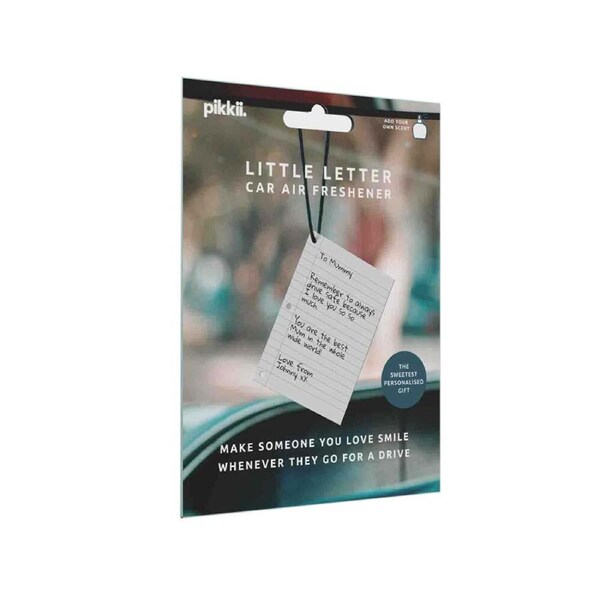 Pikkii Little Letter Hanging Personalised Car Air Freshener Cotton Paper 12cm