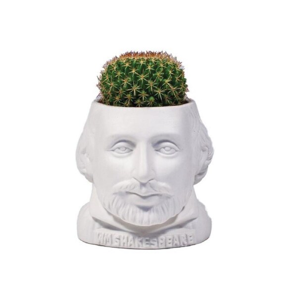 Unemployed Philosophers Guild William Shakespeare Planter/Plant Pot 9cm White